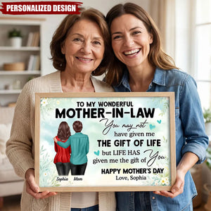 To My Mother-In-Law Happy Mother's Day-Personalized Poster