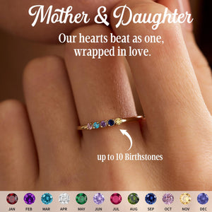 Personalized Tiny Birthstone Ring, Family Birthstone Ring, Mother's Gift