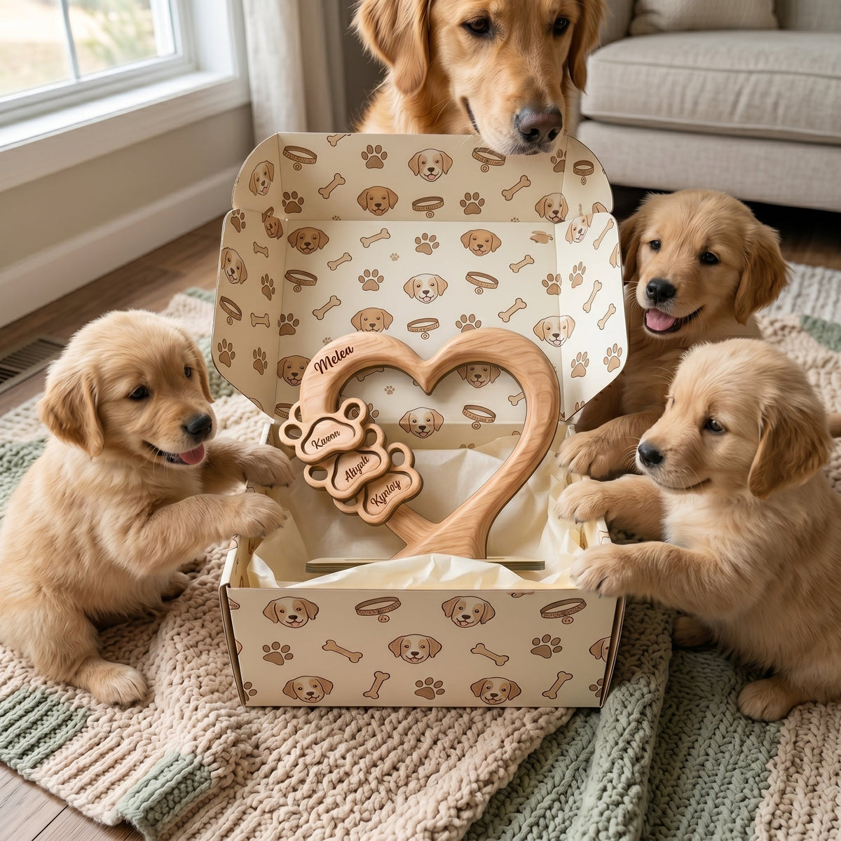 Personzlied Paw Print Heart Wooden Plaque - Gift For Pet Lovers