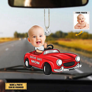 Custom Photo Baby Driver - Family Personalized Car Ornament - Acrylic Custom Shaped - Gift For Family Members