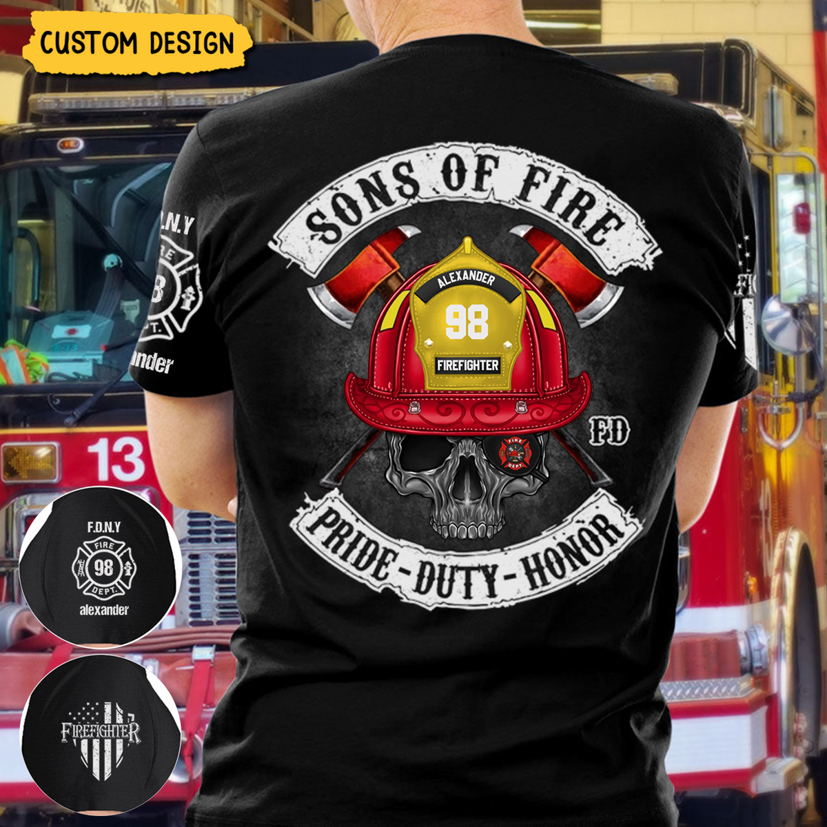 Sons of Fire Pride Duty Honor Personalized Shirt, Gift For Fireman