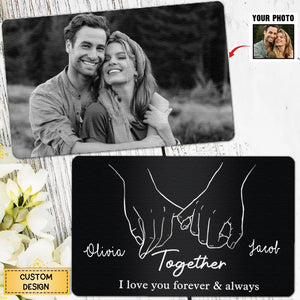 From Our First Kiss - Personalized Couple Black Wallet Insert Card