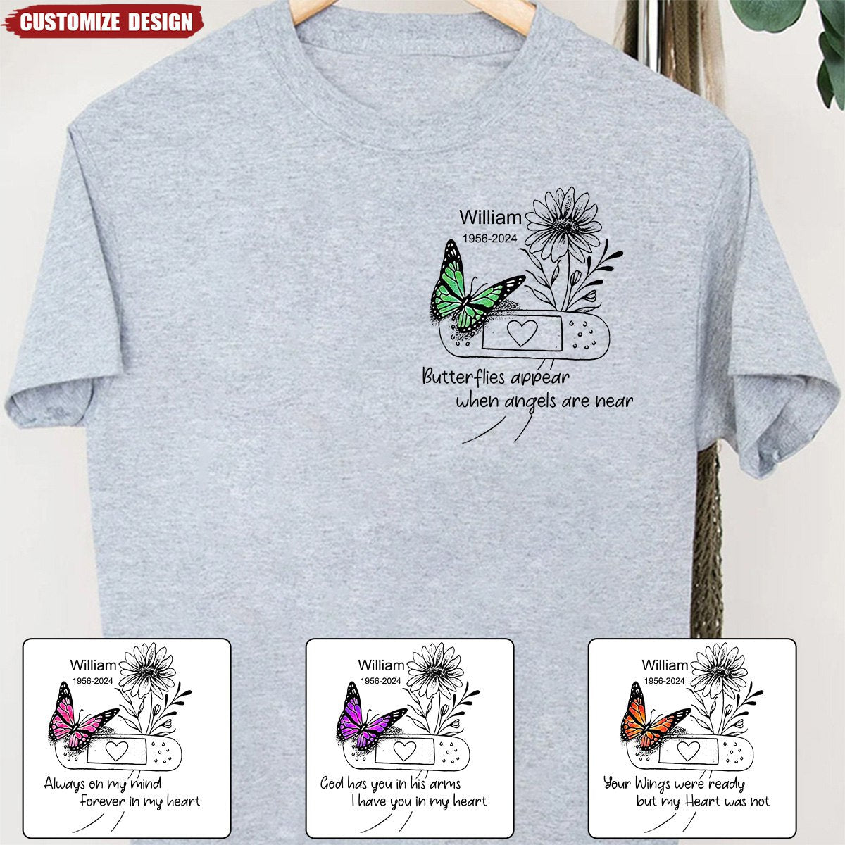 Personalized Memorial Butterfly T-Shirt - Memorial Gift