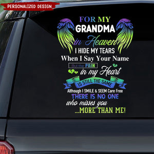 For my mom/Dad in heaven - Thank you for the memories Personalized Sticker/Decal - Memorial Gift Idea For Family Member