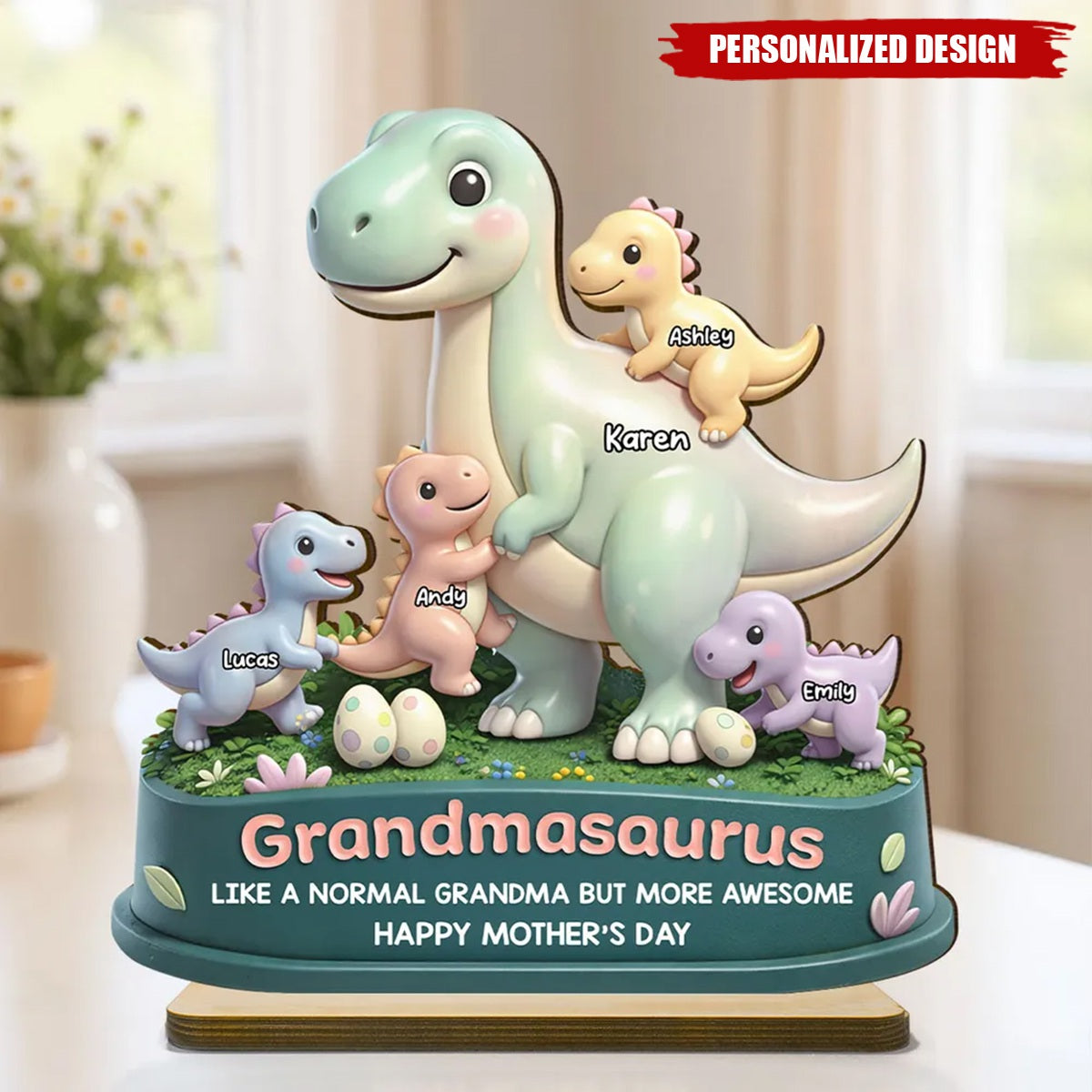 Personalized Mamasaurus Awesome Wooden Plaque-Sentimental Mother's Day Gift