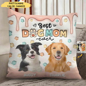 Custom Photo My Best Friend Has Four Paws- Dog & Cat Personalized 3D Inflated Effect Printed Pillow - Gift For Pet Owners, Pet Lovers