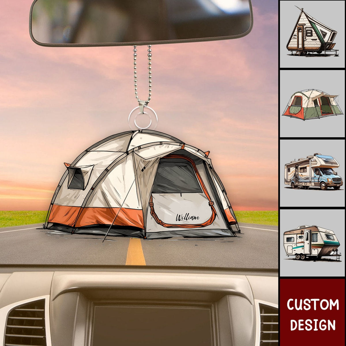 Personalized Acrylic Hanging Ornament For Camping Lovers