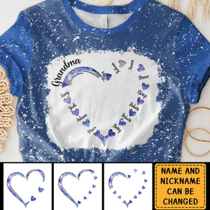 Custom Personalized Grandma Hearts T-shirt - Family Best Gifts For Mother's Day - Upto 10 Kids