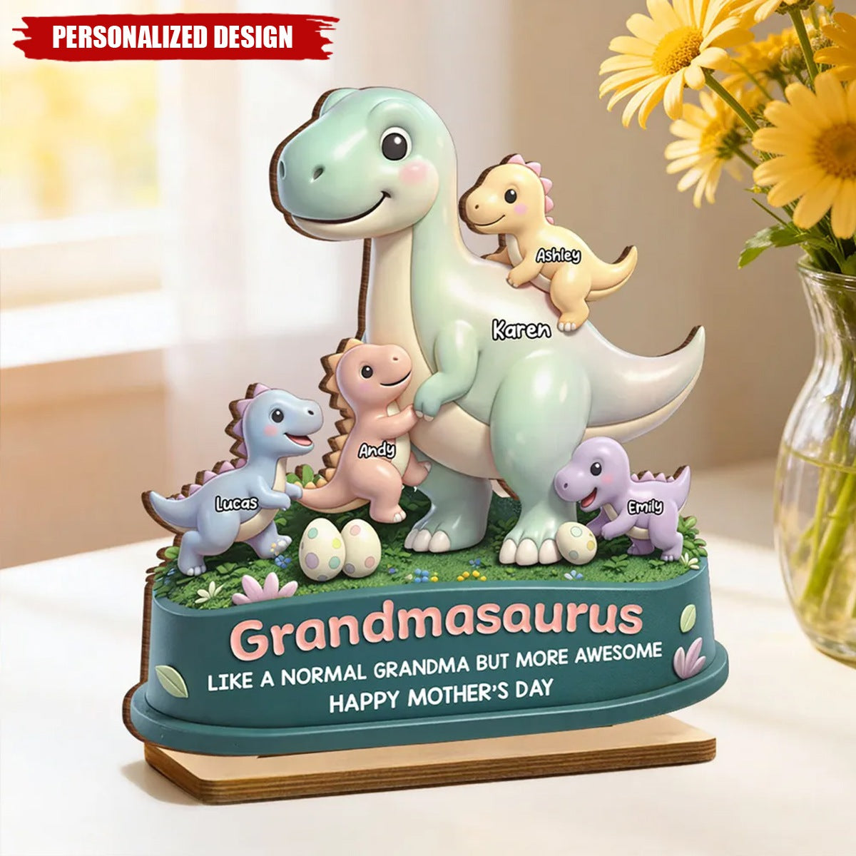 Personalized Mamasaurus Awesome Wooden Plaque-Sentimental Mother's Day Gift