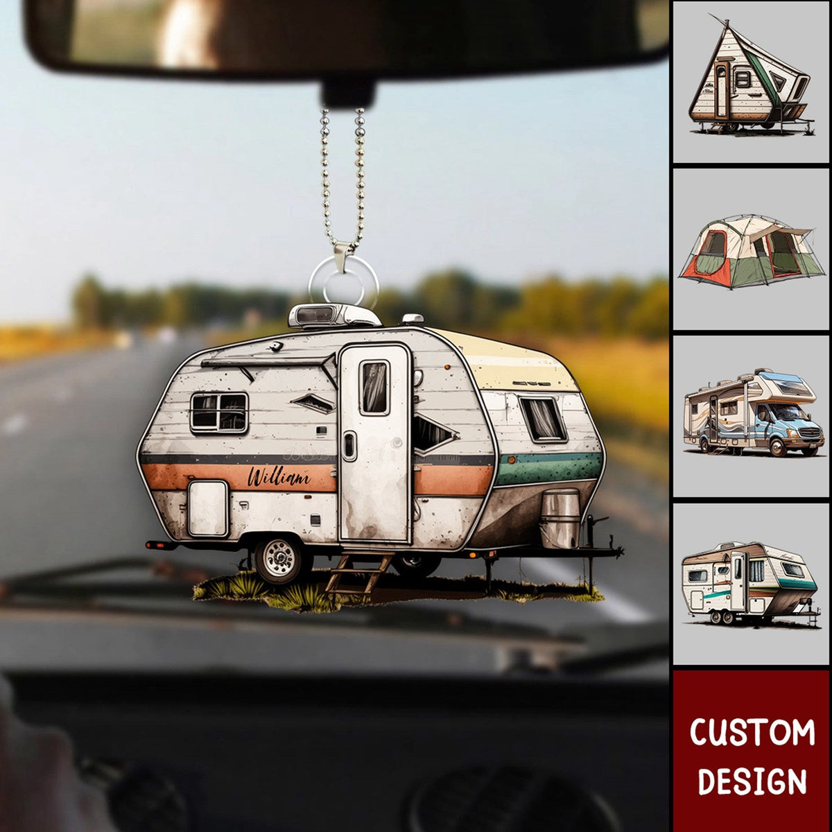 Personalized Acrylic Hanging Ornament For Camping Lovers