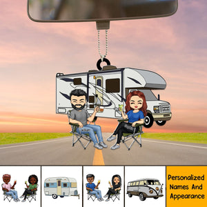 Camping Couple - Personalized Hanging Ornament