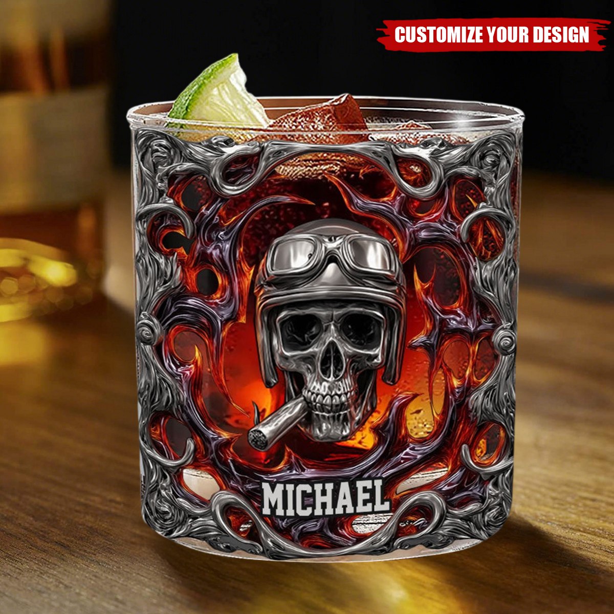 Ride Or Die - Personalized Biker Whiskey Glass