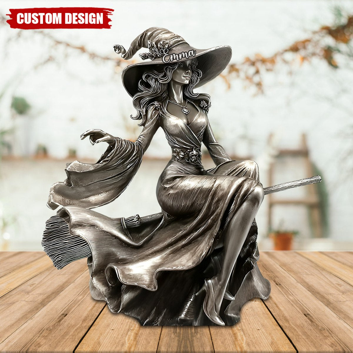 Graceful Witch - Personalized Witch Custom Shaped Acrylic Plaque