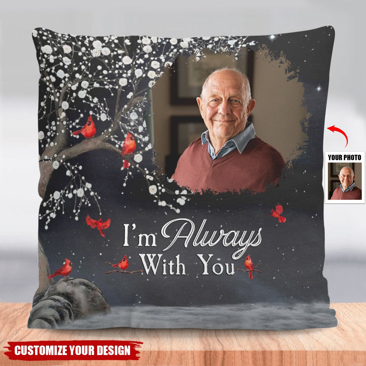 A Hug From Heaven I'm Always With You - Personalized Photo Pillow