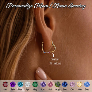 Personalized Birthstone Heart Earrings-Mother's Day Gift Idea