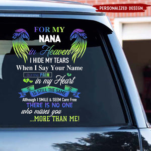 For my mom/Dad in heaven - Thank you for the memories Personalized Sticker/Decal - Memorial Gift Idea For Family Member