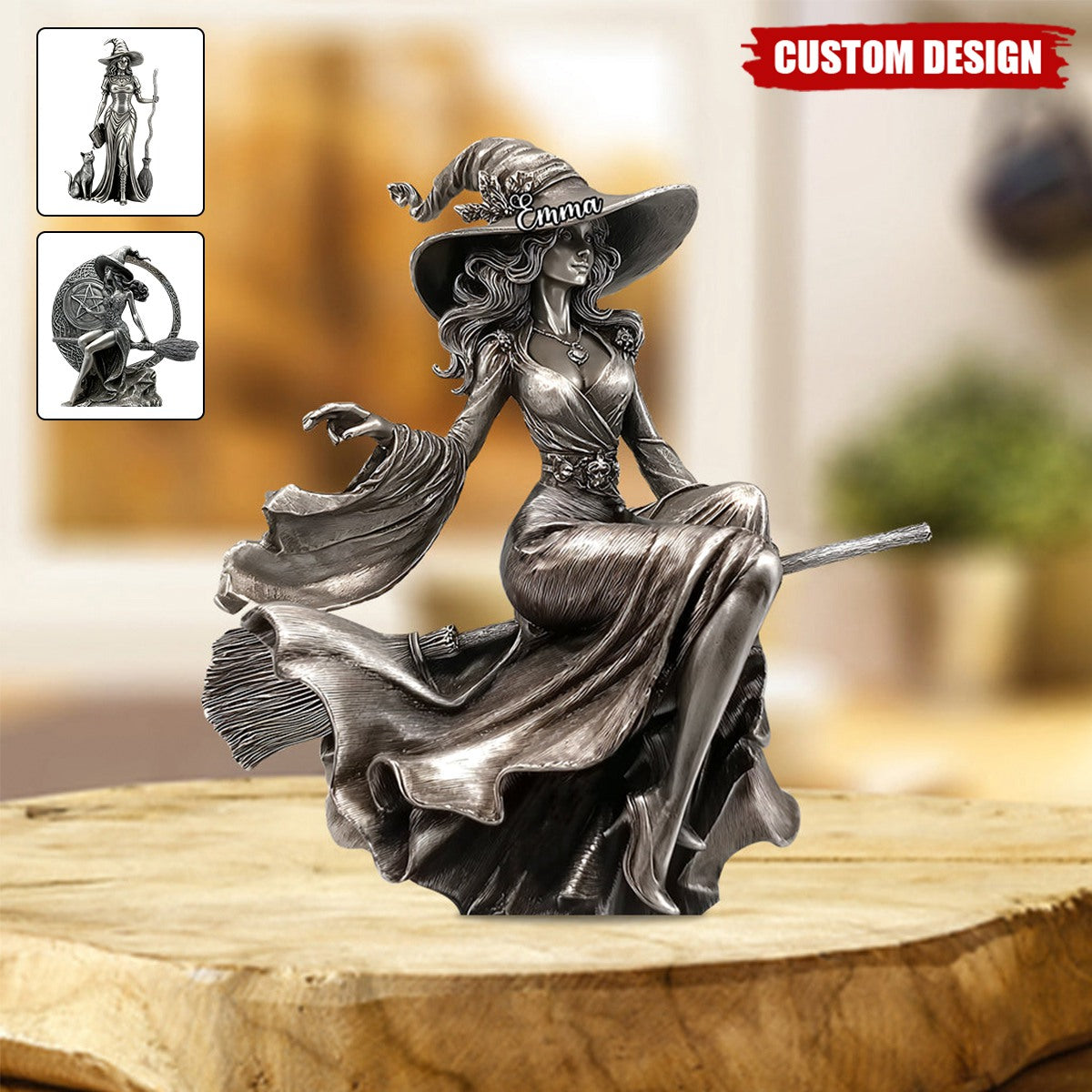 Graceful Witch - Personalized Witch Custom Shaped Acrylic Plaque