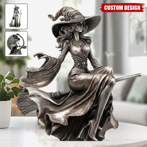 Graceful Witch - Personalized Witch Custom Shaped Acrylic Plaque