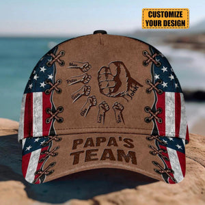 Daddy/Papa & Kids, Together We're A Team - Personalized Cap