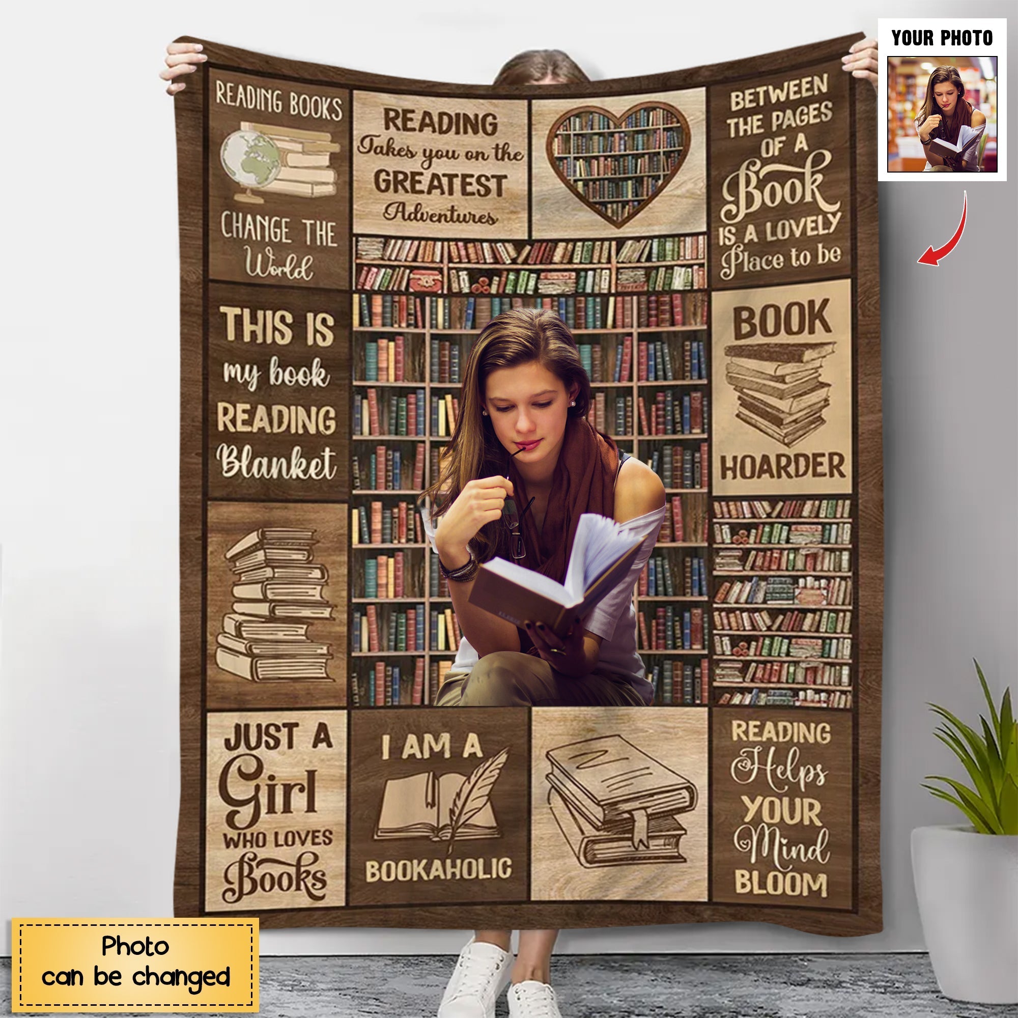 Just A Girl Who Loves Books  - Personalized Photo Blanket