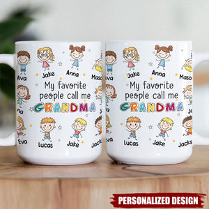 Personalized My Favorite People Call Me Grandma/Mom Mug