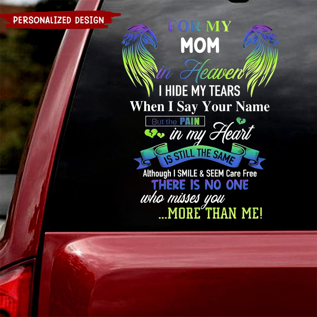 For my mom/Dad in heaven - Thank you for the memories Personalized Sticker/Decal - Memorial Gift Idea For Family Member