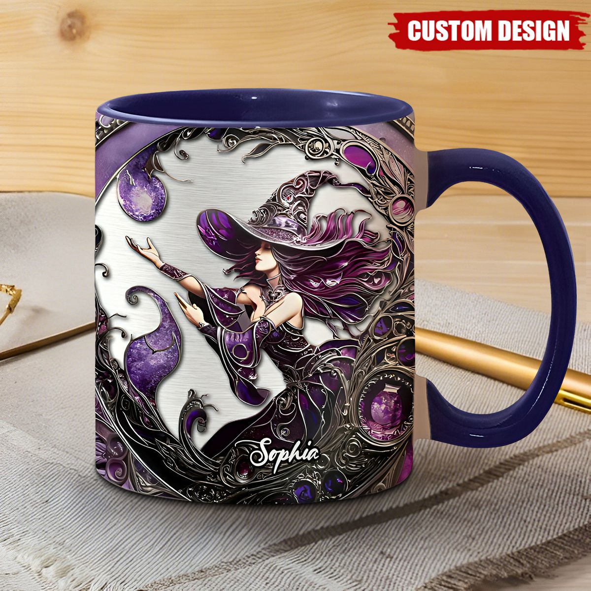 Beautiful Witch - Personalized Witch Accent Mug