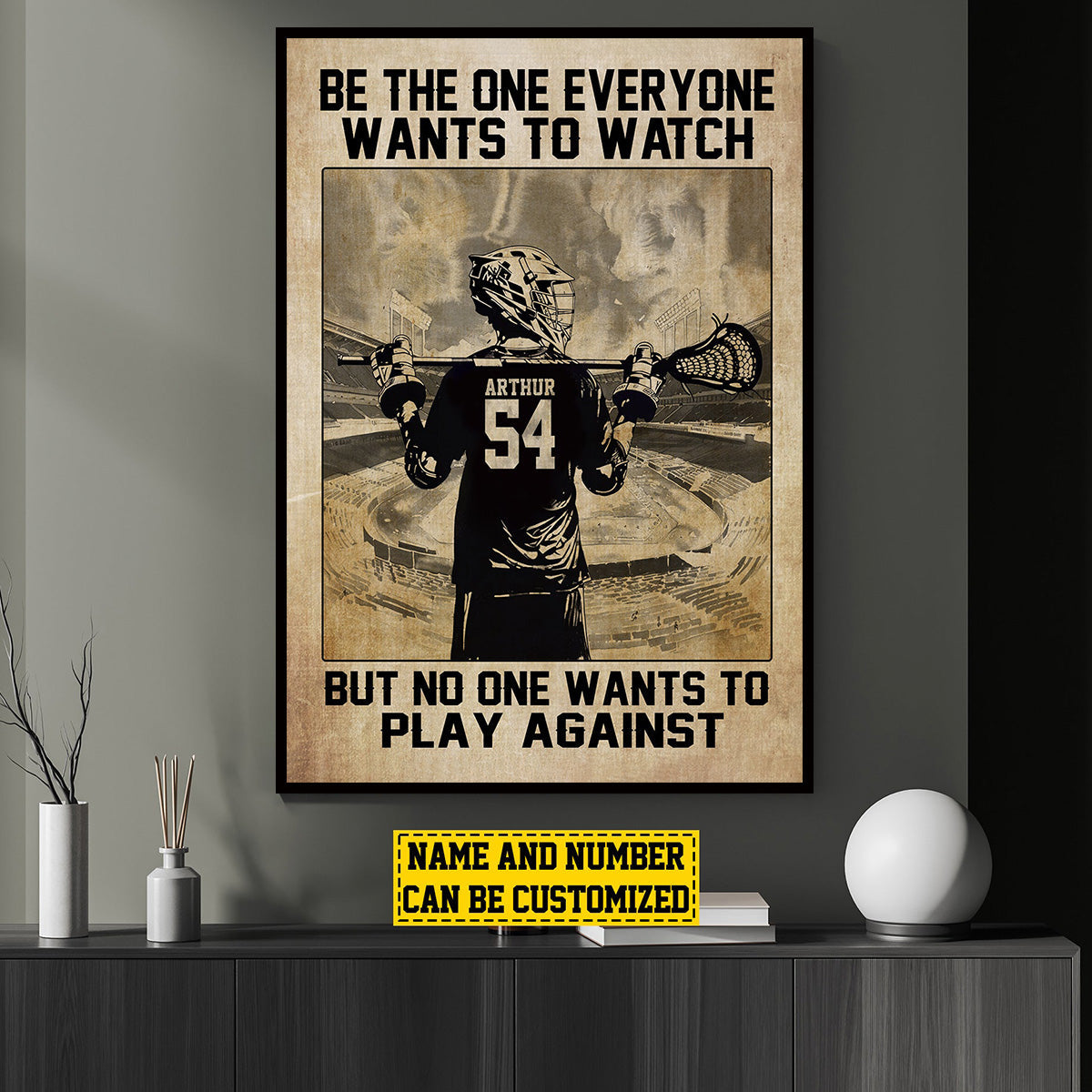 Personalized Lacrosse Player Poster - Gift For Lacrosse Lovers