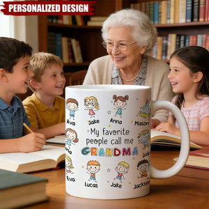 Personalized My Favorite People Call Me Grandma/Mom Mug