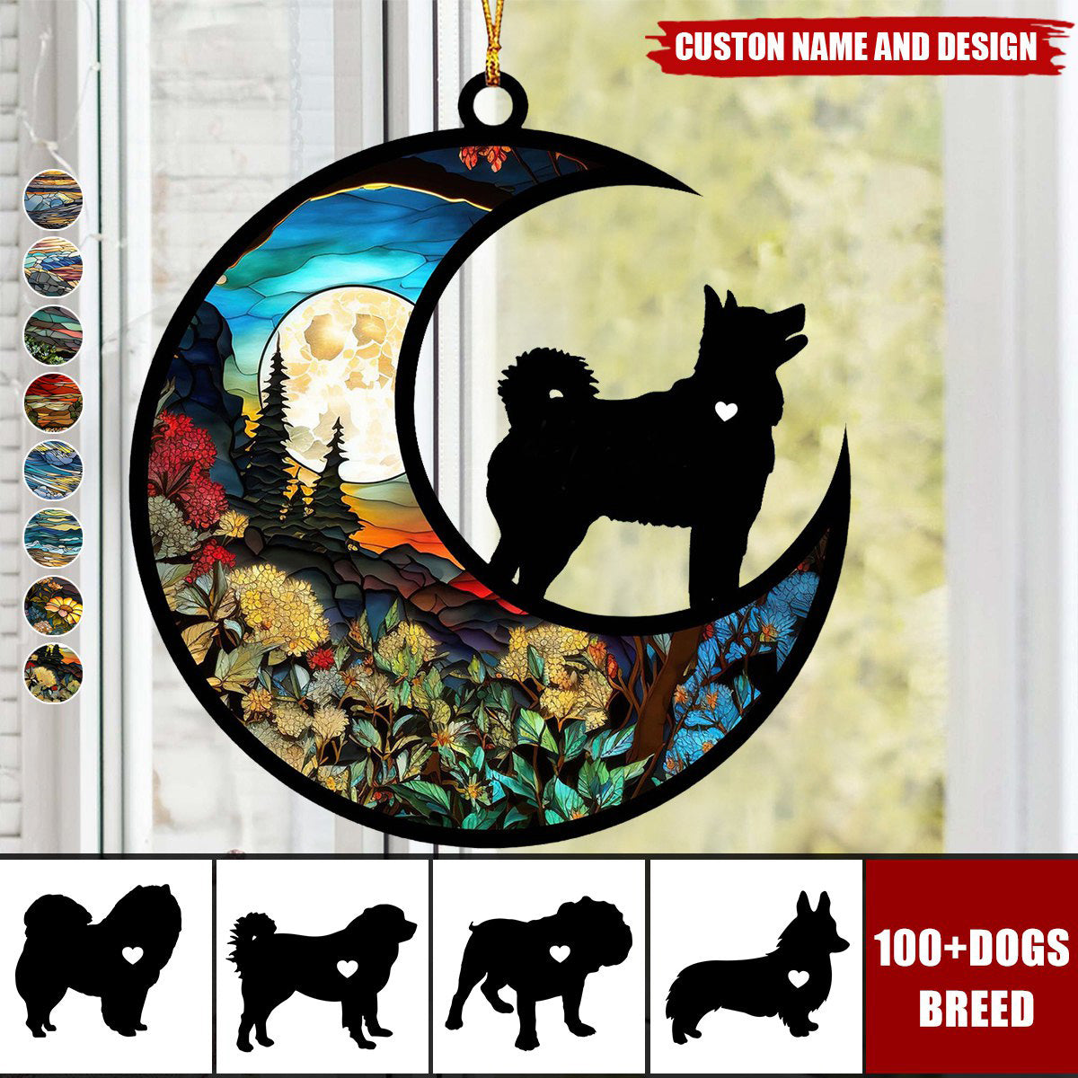Personalized Dog Loss Memorial Ornament Custom Suncatcher Ornament