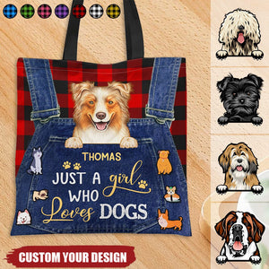 Just A Girl Who Loves Dogs - Gift For Dog Mom, Dog Lovers - Personalized Zippered Canvas Bag