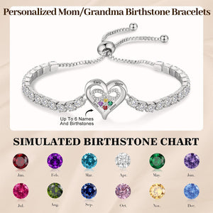 Personalized Birthstone Bracelets-Gift for Her Mom Wife