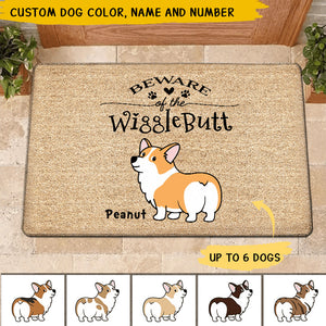 Corgi Wiggle Butt Club Dog Personalized Doormat