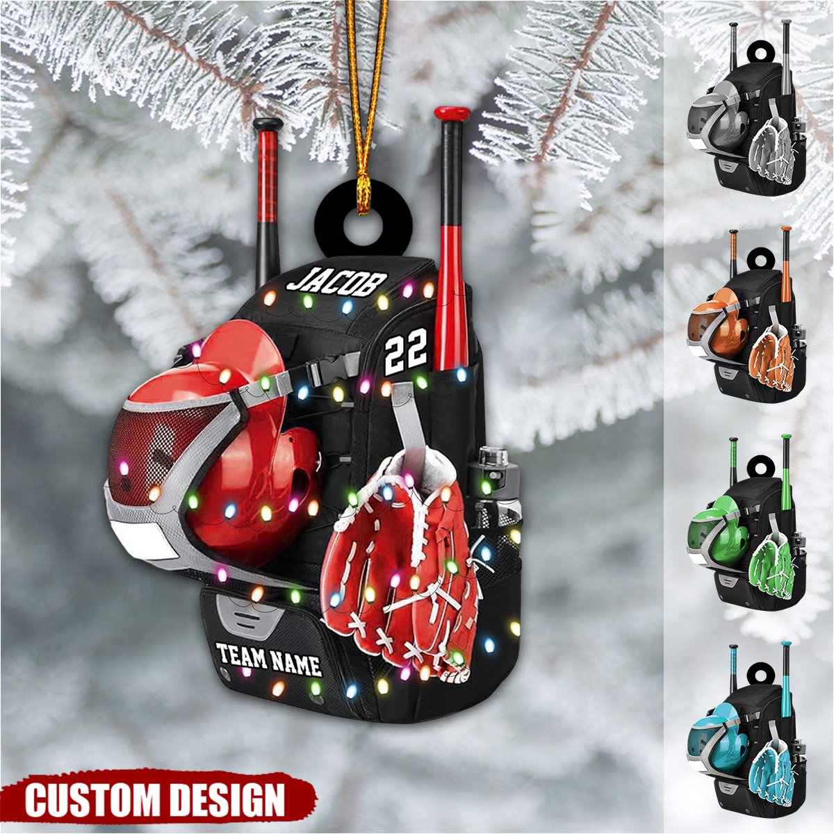 Personalized Baseball/Softball Bag with Helmet & Gloves Christmas Ornament, Gift For Baseball&Softball Lovers - 2024 New Release
