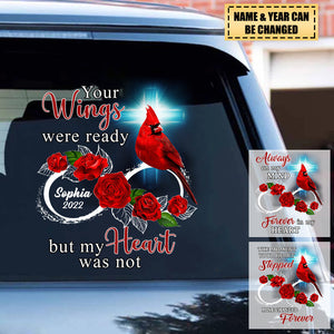 Family Loss Cardinal Rose Infinite Love Memorial Gift Personalized Decal