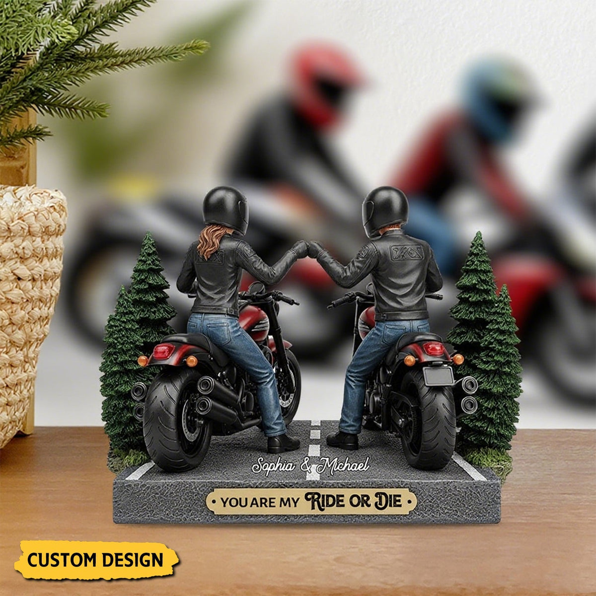 You Are My Ride Or Die - Personalized Biker Shaped Acrylic Plaque