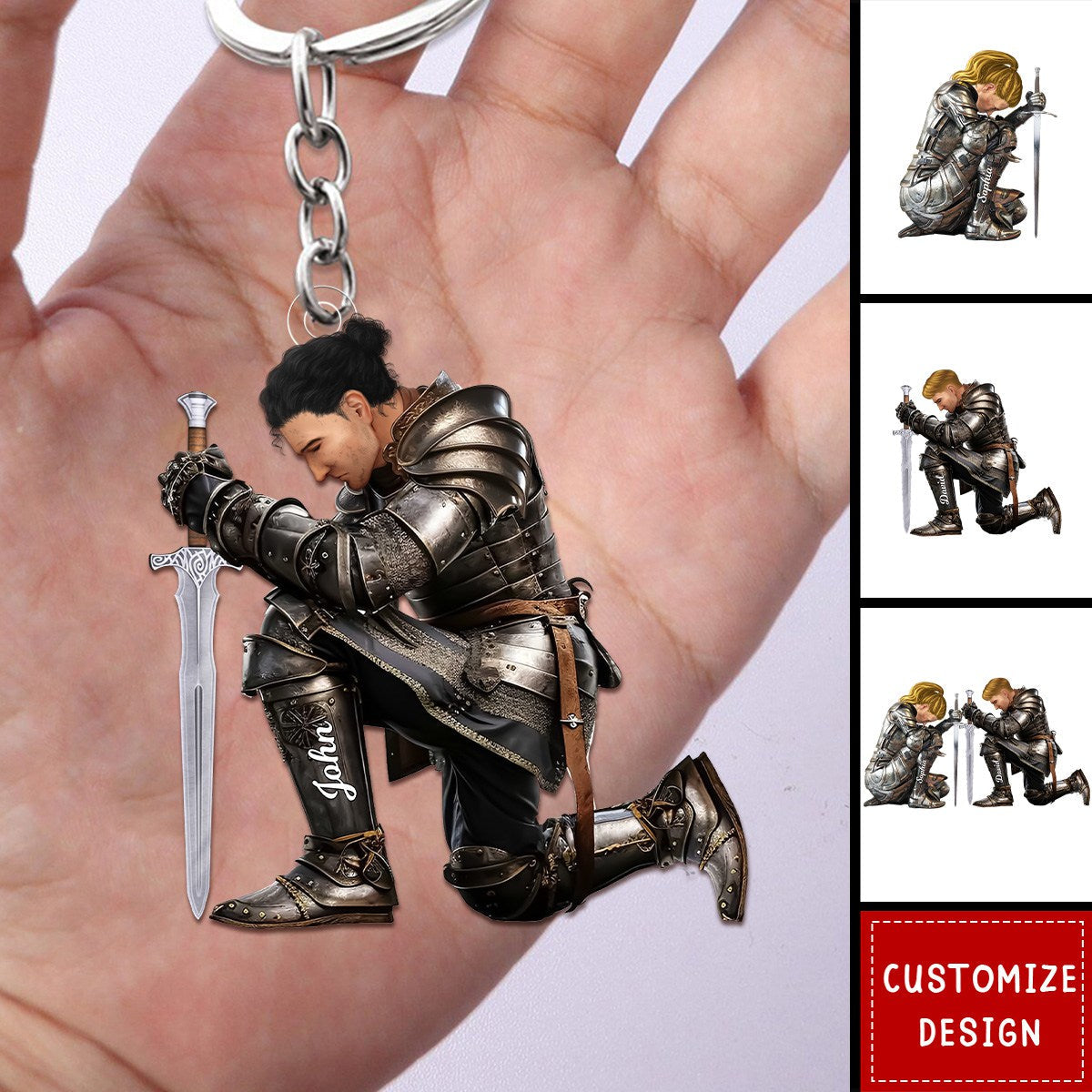 Personalized Warrior Of God Keychain