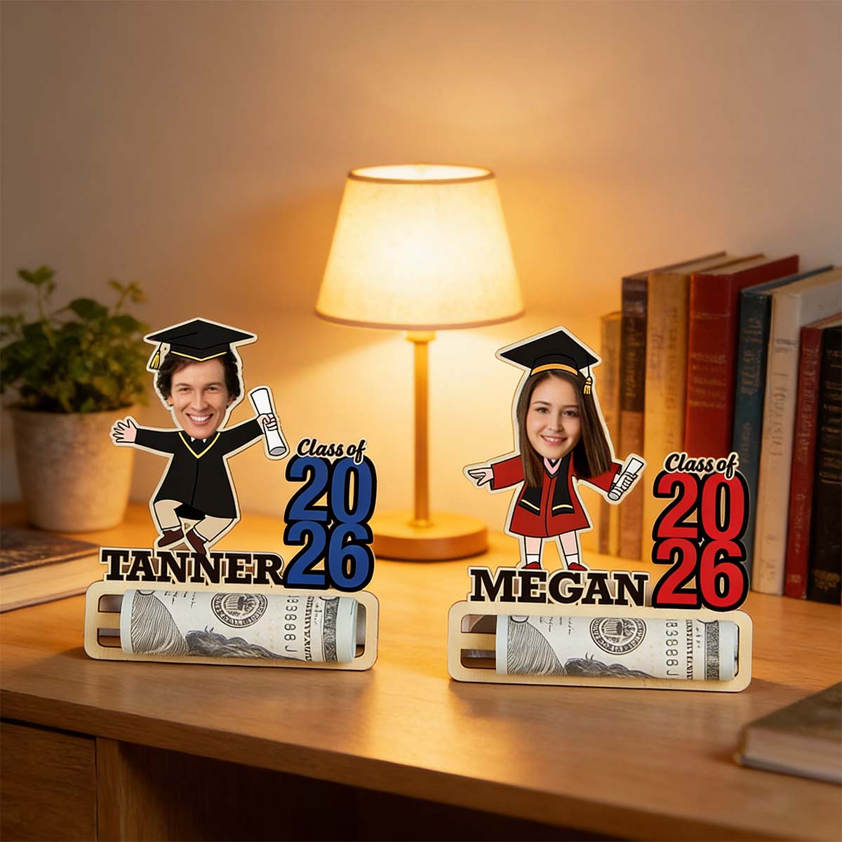 Custom 2026 Funny Graduation Money Holder, Personalized Face & Name Standee