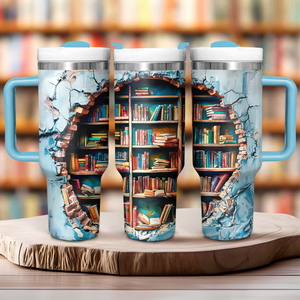 Loving Reading Books 40 OZ Tumbler with Handle