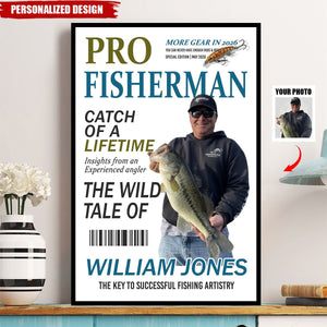 Personalized Pro Fisherman More Gear Newspaper Style Poster-Gift For Fisherman