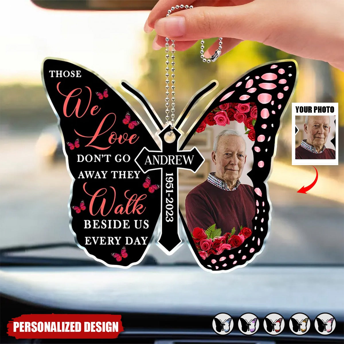 I Will Carry You With Me Memorial - Personalized Car Acrylic Ornament