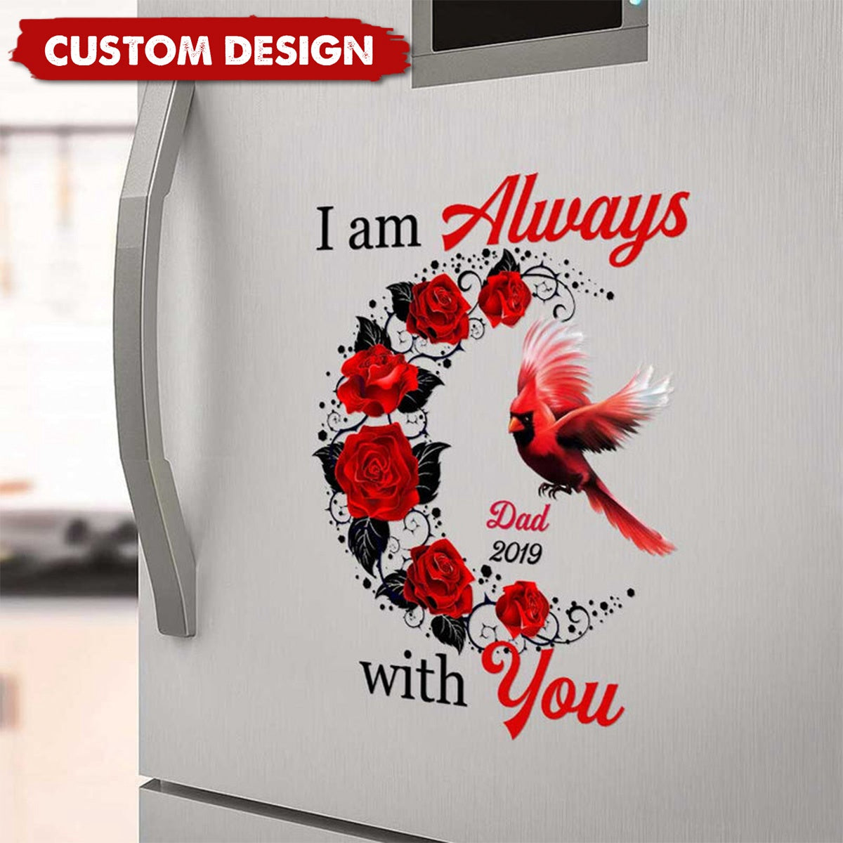 Memorial Family Loss - Cardinal Mom Dad Grandma Grandpa Personalized Decal Sticker