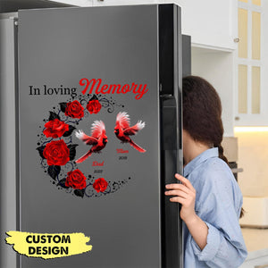 Memorial Family Loss - Cardinal Mom Dad Grandma Grandpa Personalized Decal Sticker