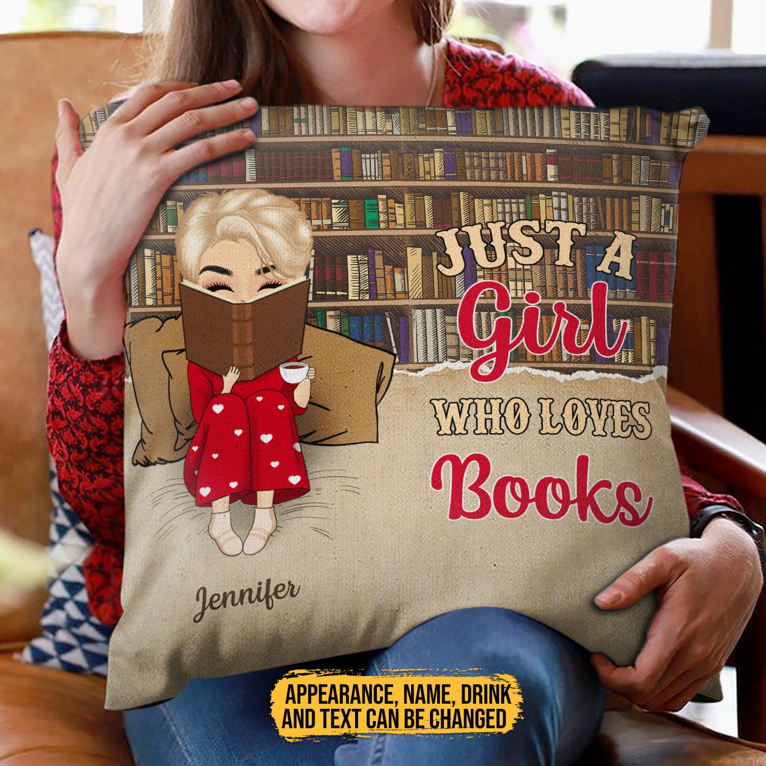 Just A Girl Who Loves Books - Personalized Pillow