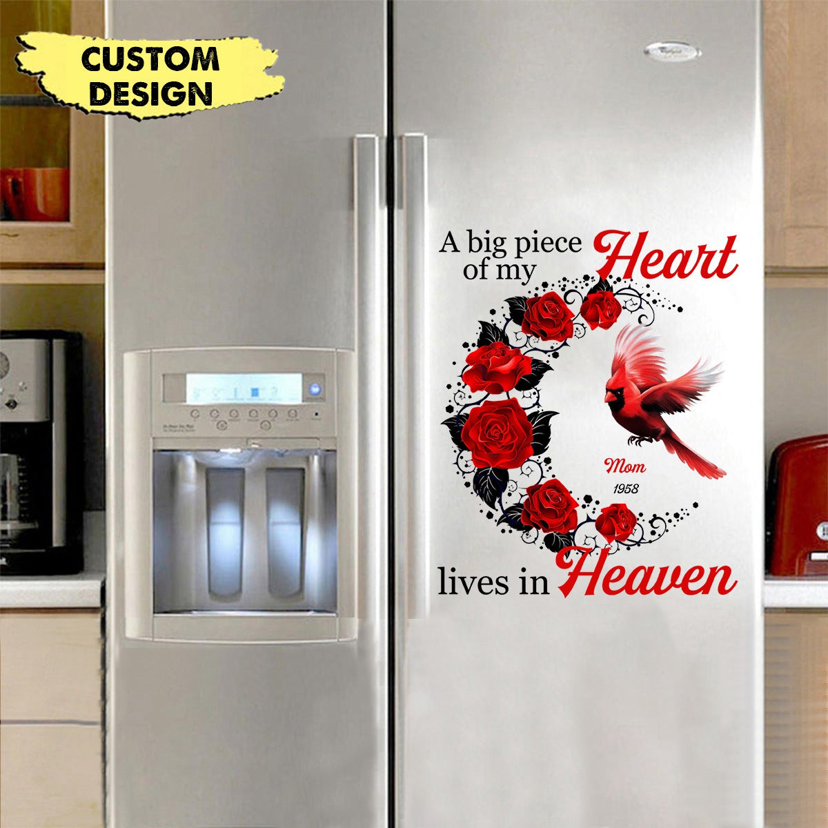 Memorial Family Loss - Cardinal Mom Dad Grandma Grandpa Personalized Decal Sticker