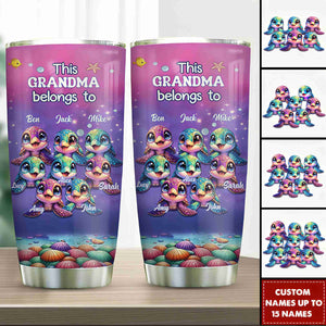 This Grandma belongs to Colorful Turtle Personalized Tumbler