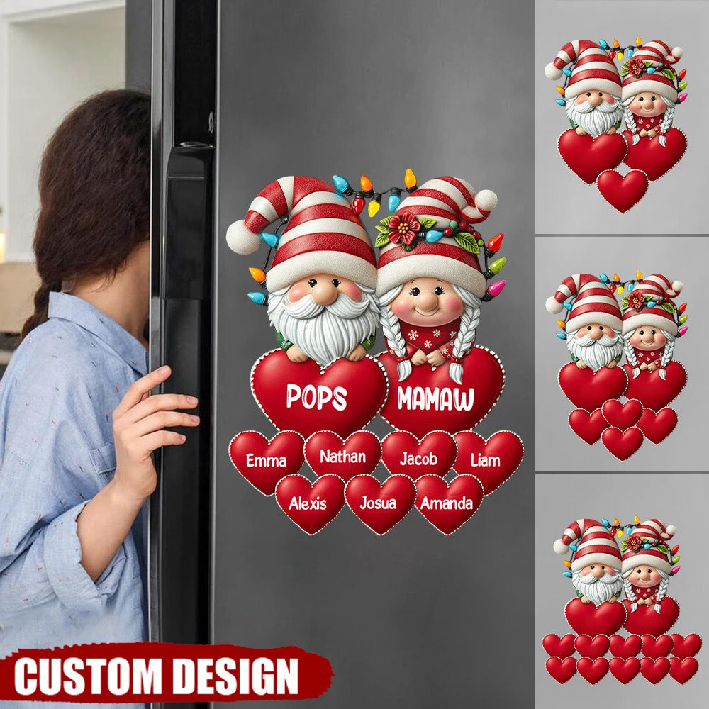 Christmas Grandma & Grandpa Mom & Dad With Heart Kids Personalized Decal/Sticker