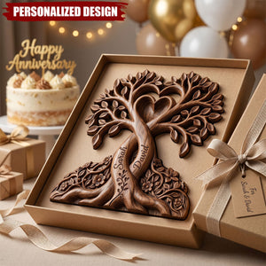 Personalized Wooden Tree of Love Plaque-Gift For Couple