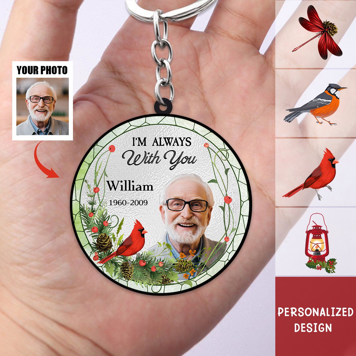 I'm Always With You-Personalized Photo Acrylic Keychain