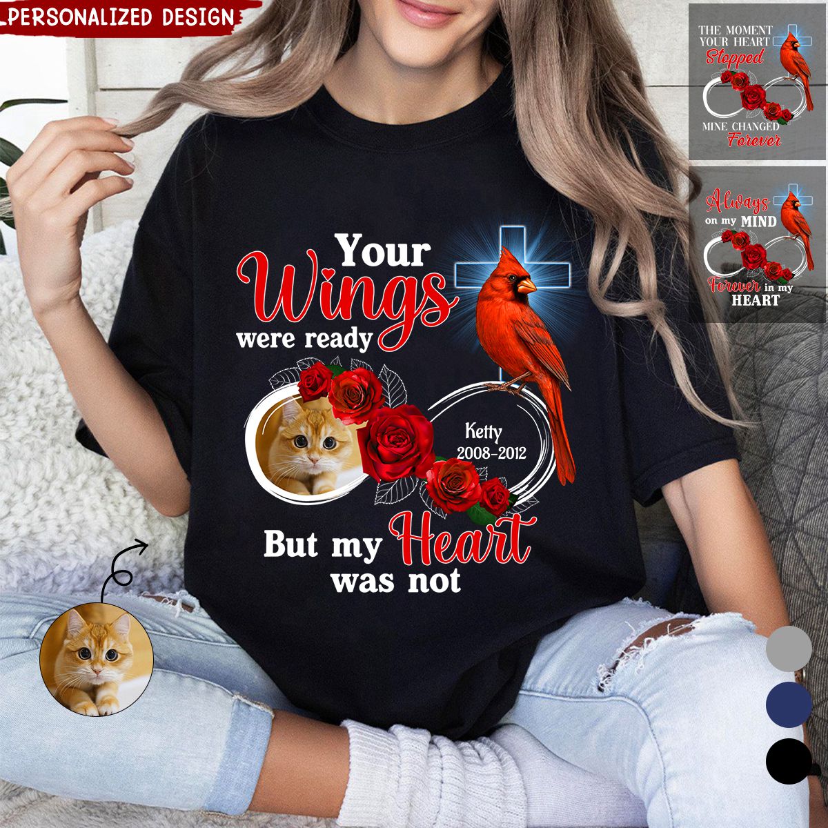 Memorial Upload Photo In Loving Memory Personalized T-Shirt